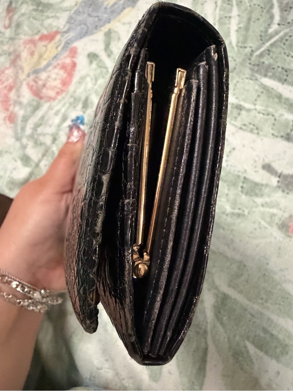 Genuine crocodile skin Black Leather Wallet - Picture 6 of 7